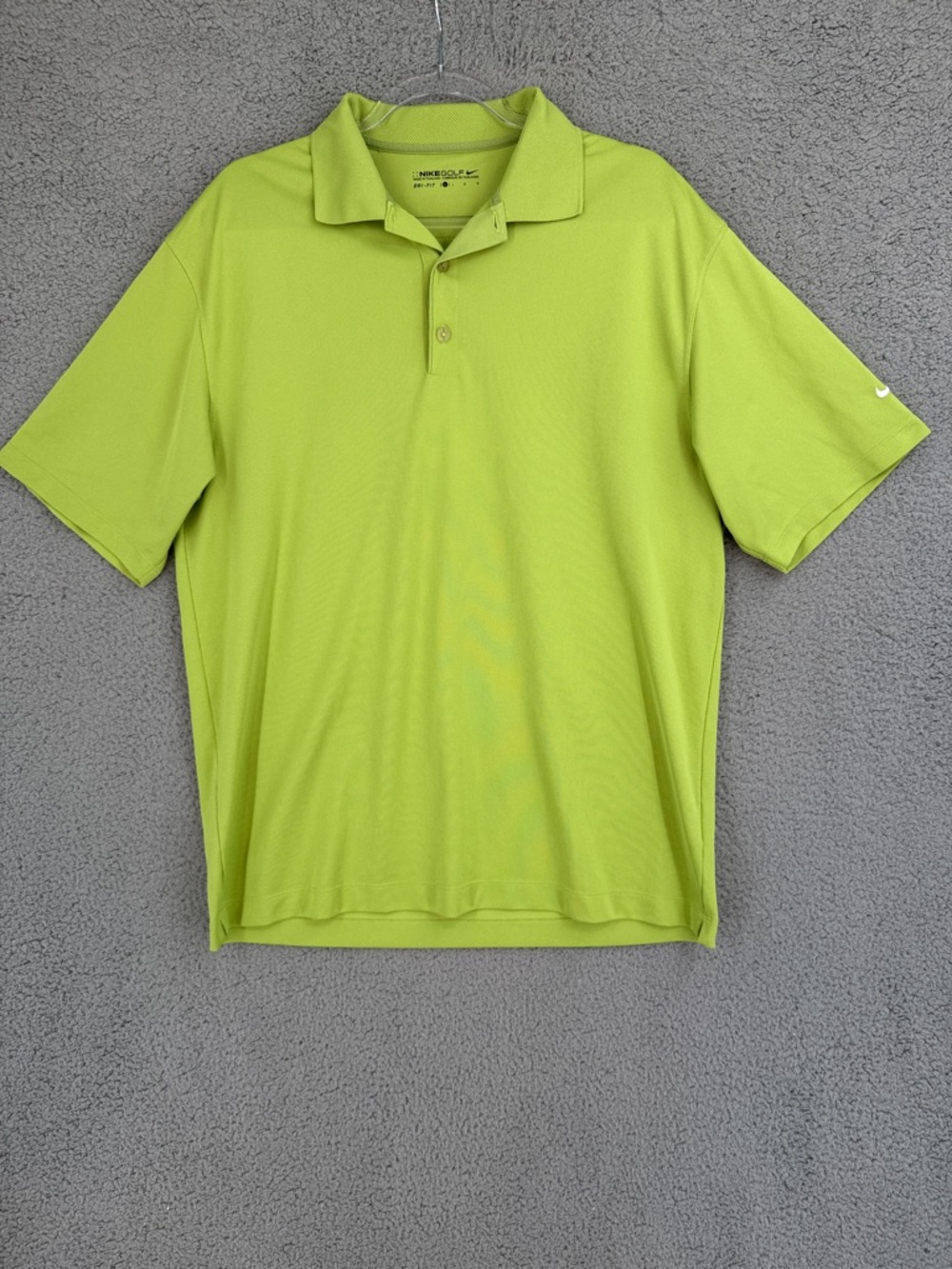 Nike Golf DRI-FIT Men’s Large short sleeve Bright Lime Green Polo Stretch cool